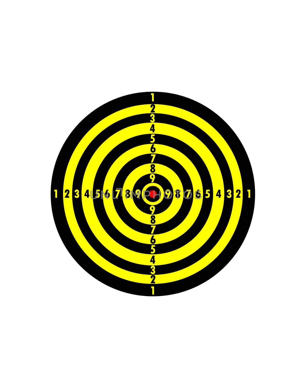 Target is striped with yellow and black lines
