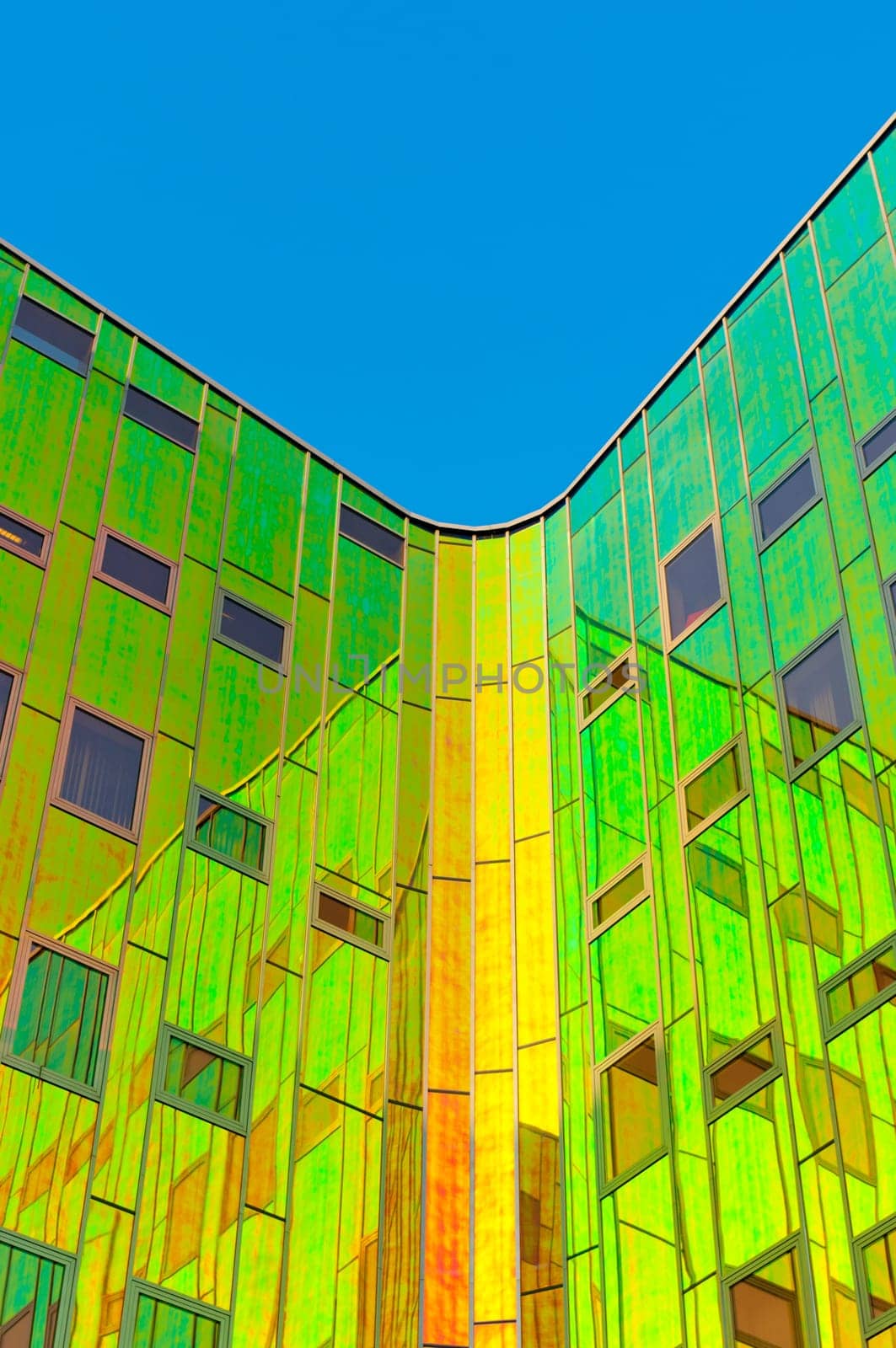colorful facade of a modern office building in Deventer, Netherlands