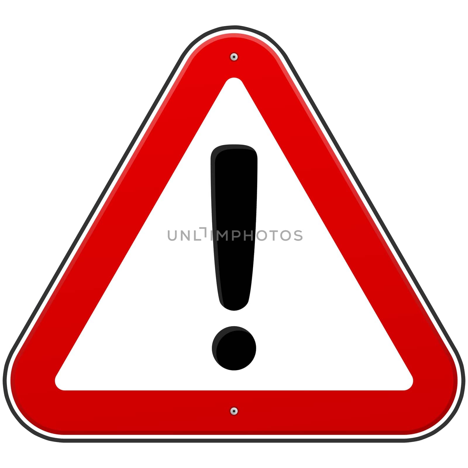 Danger Triangle Road sign isolated on white background