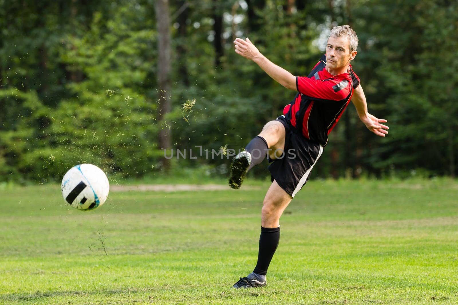 Soccer player scoring