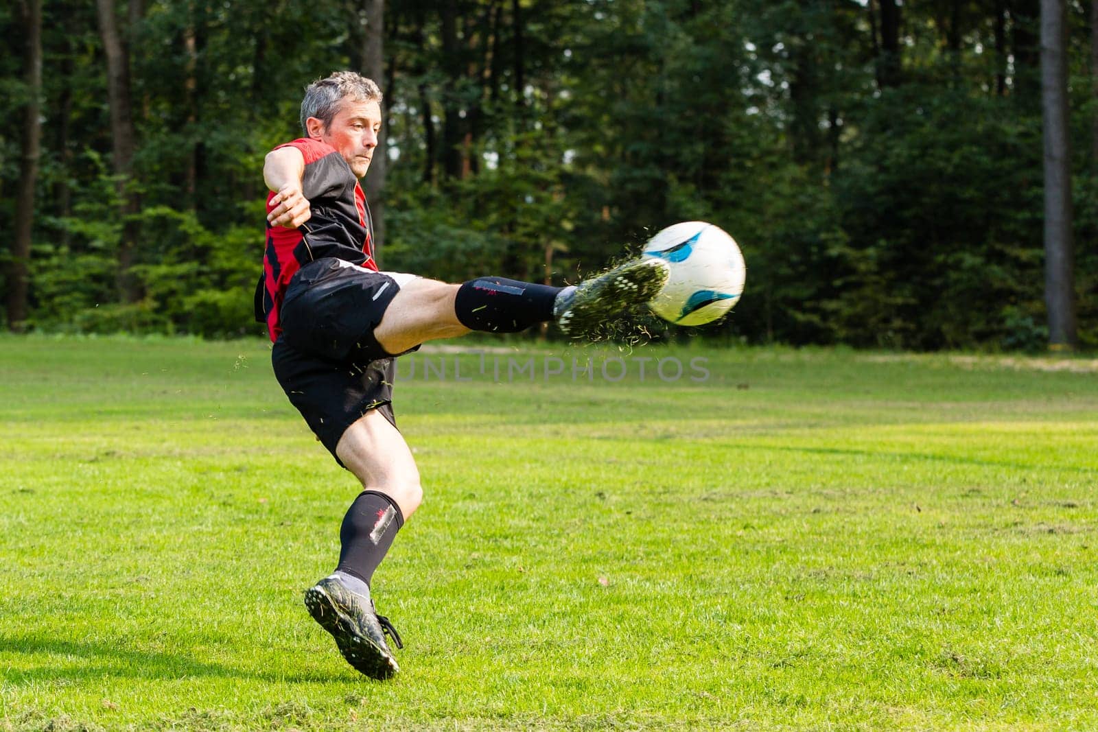 Soccer player scoring
