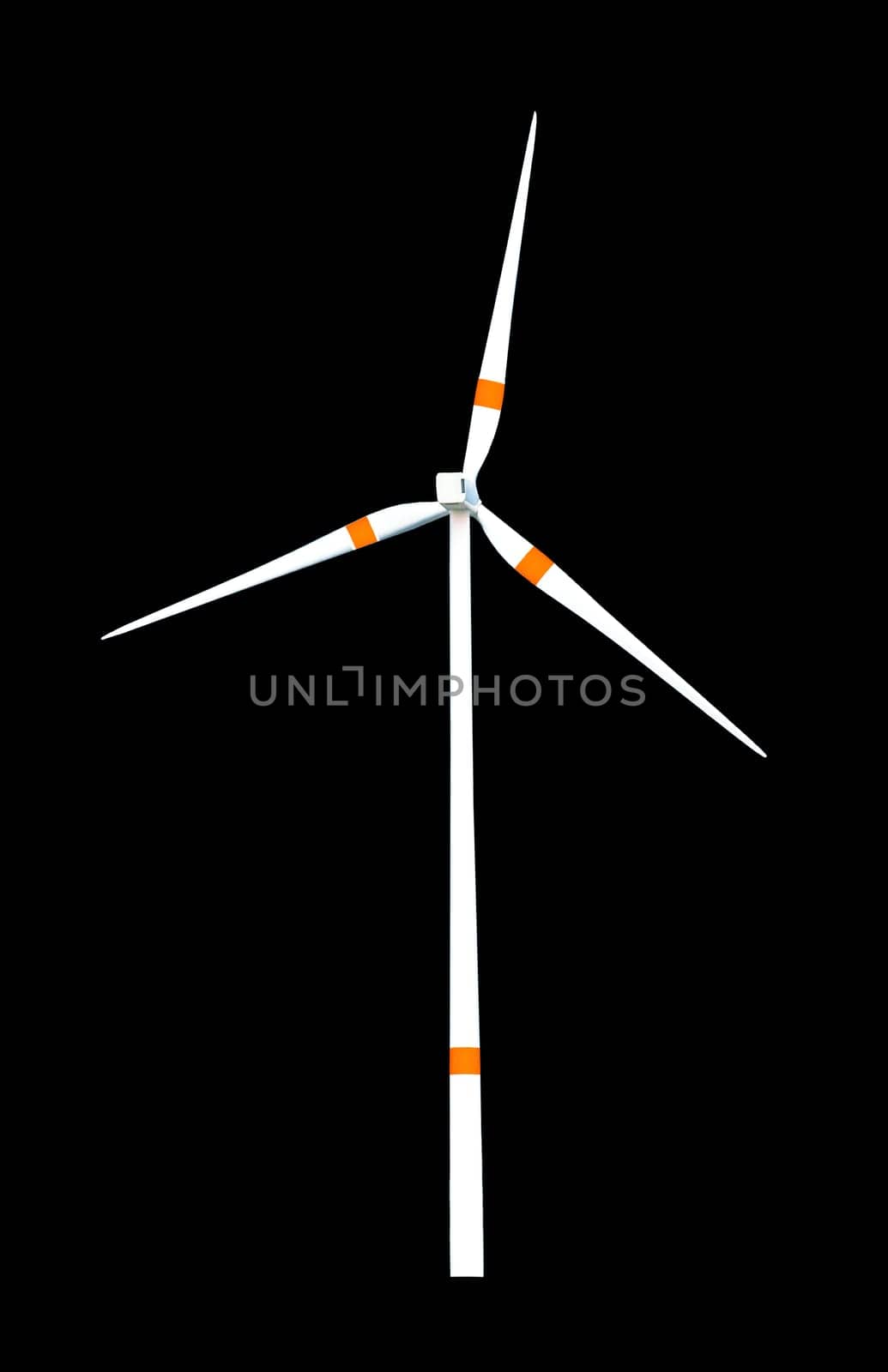 white wind wheel isolated on black background
