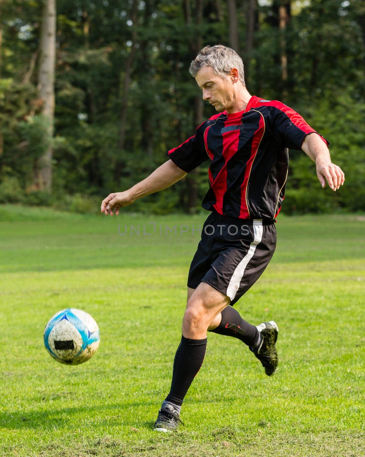 Soccer player scoring