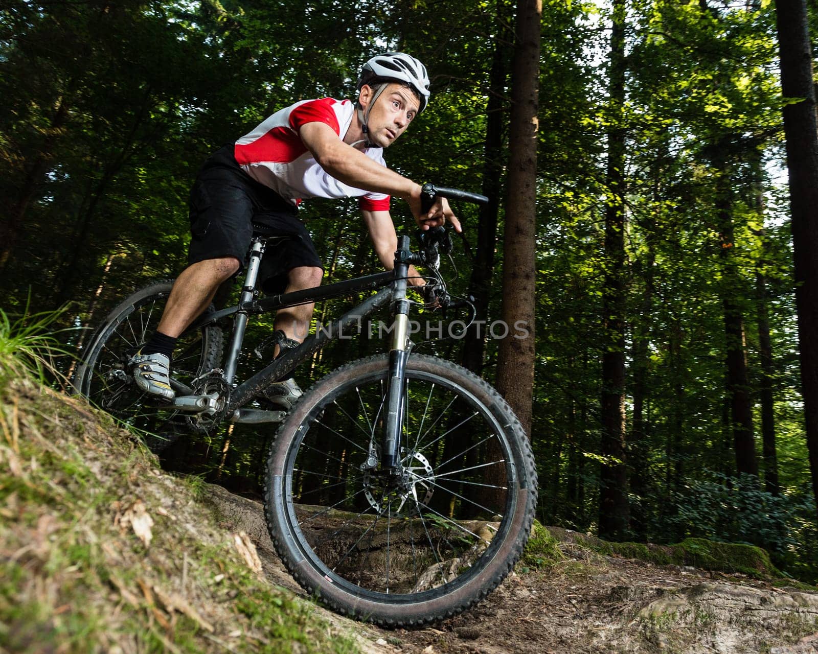 Mountain bikers in downhill