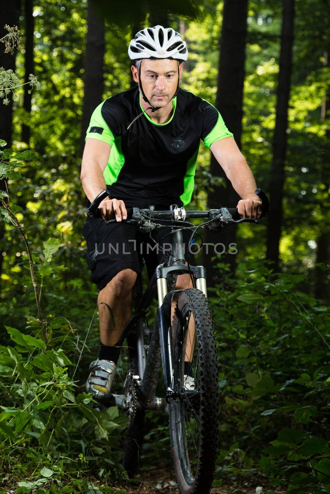 Mountain bikers in downhill