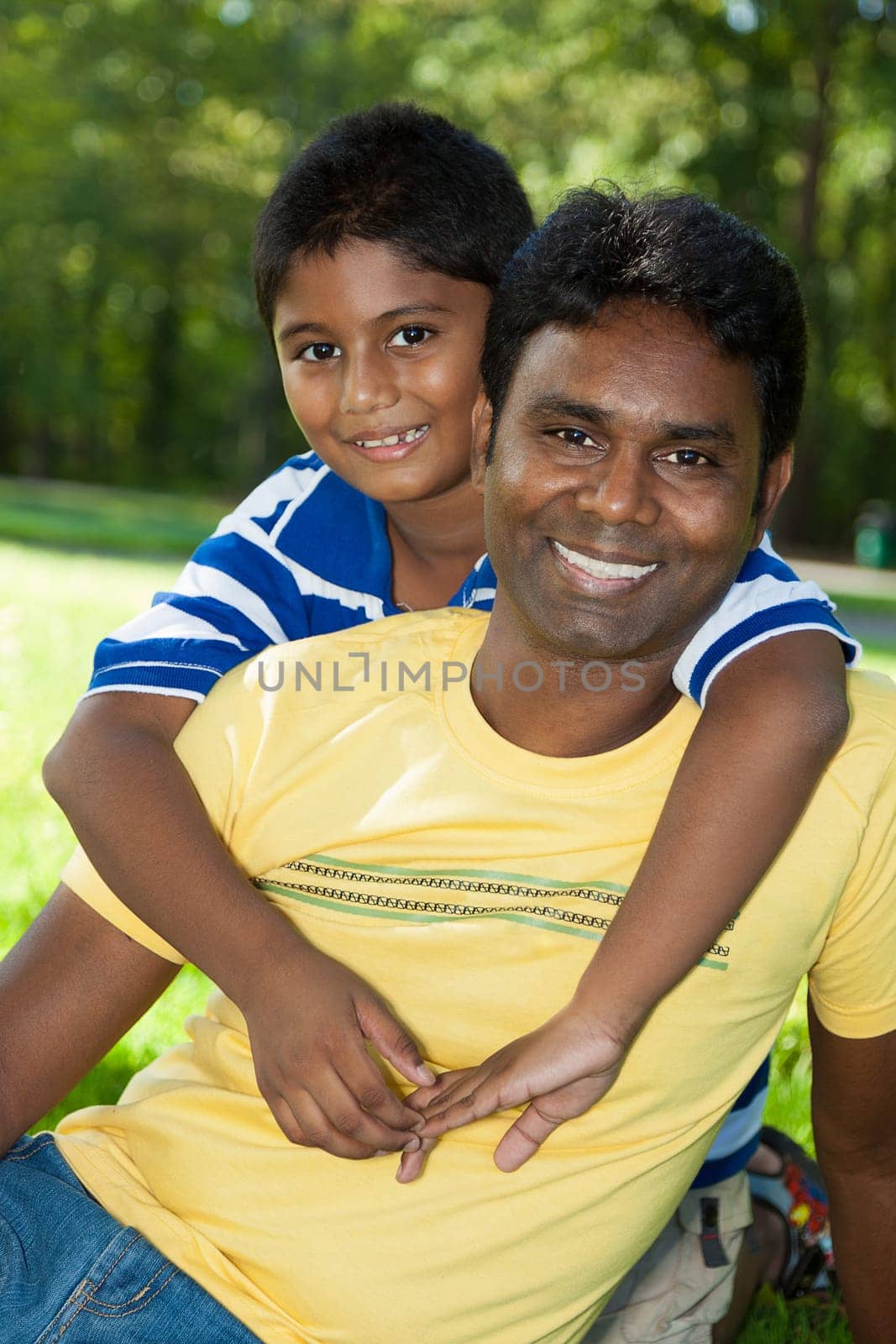 Outdoor portrait of a indian family