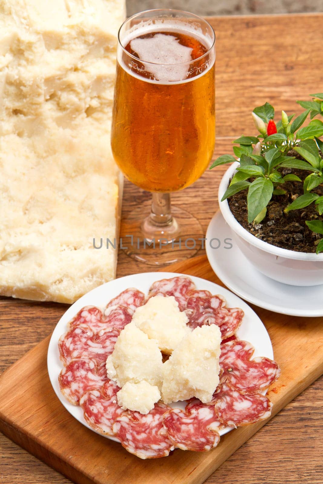 salami and Parmesan