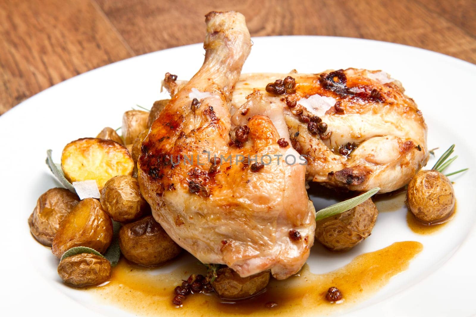 roast chicken with potatoes