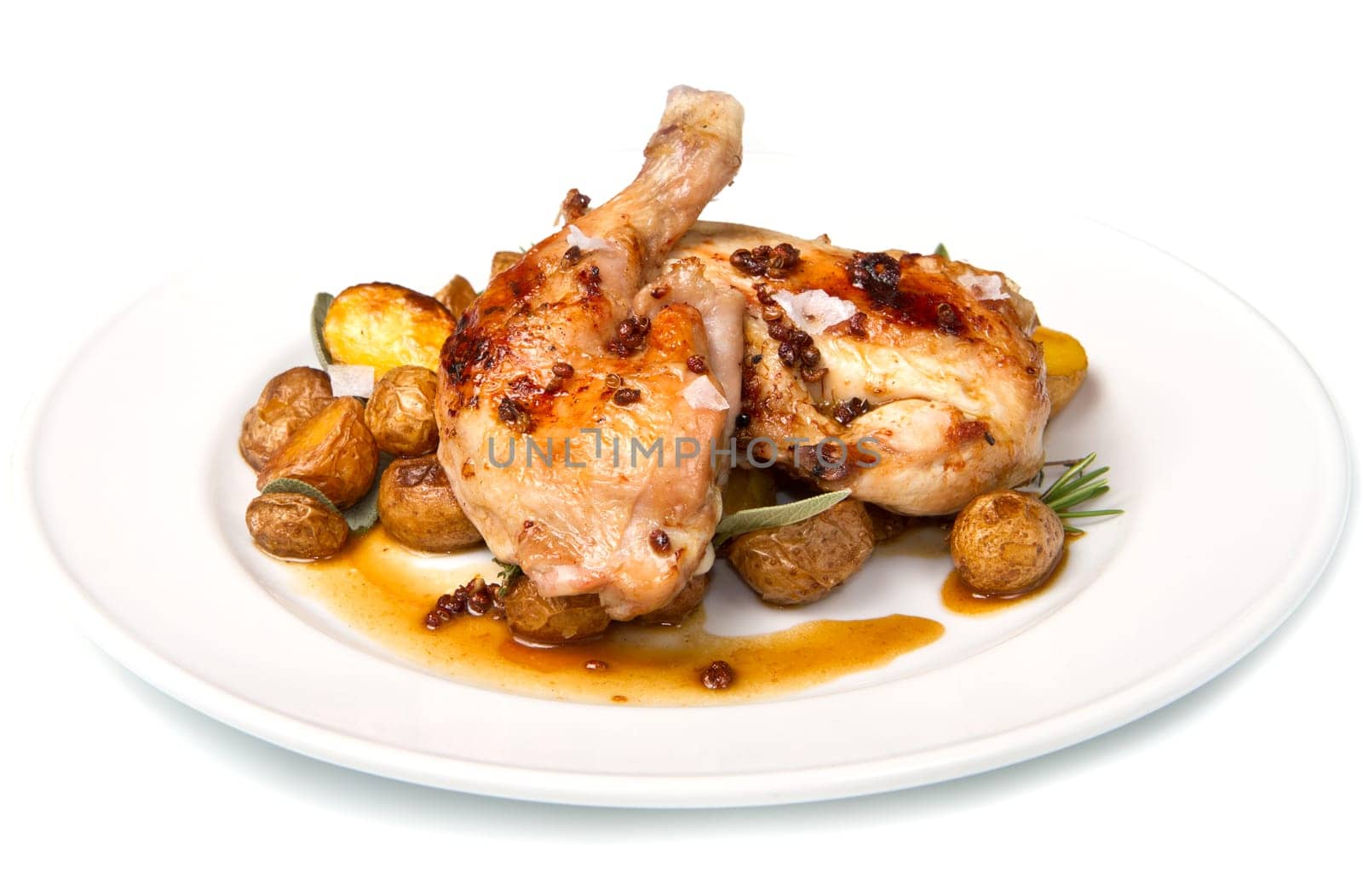 roast chicken with potatoes
