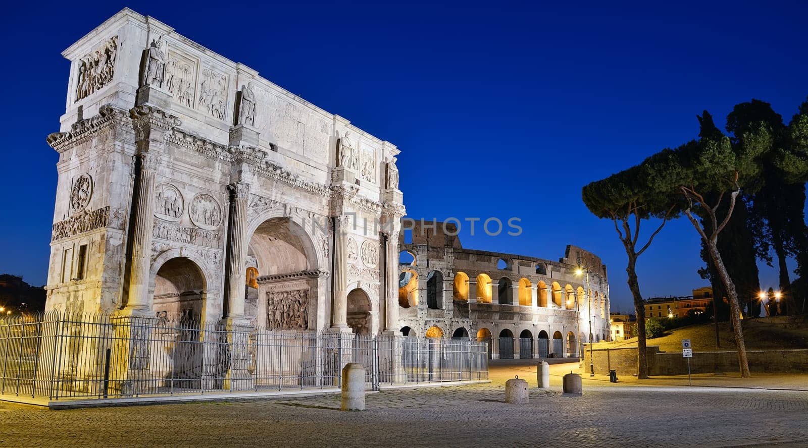 beautiful night image of the eternal city, Rome