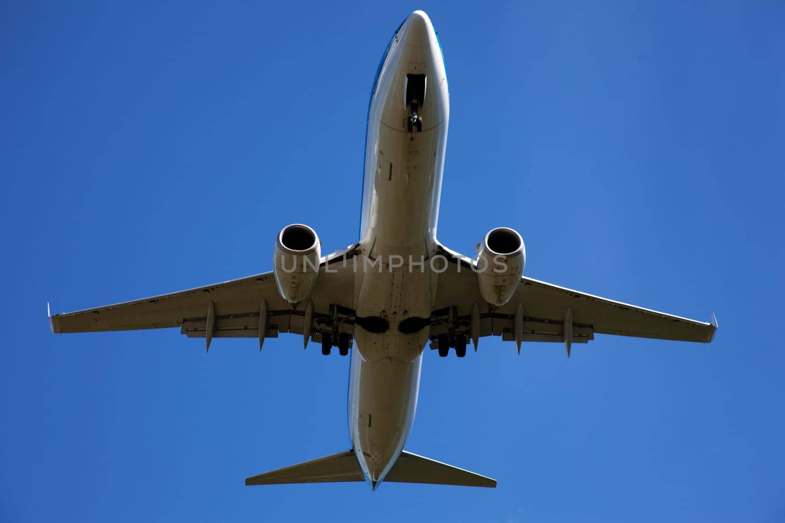 Airplane in the blue sky