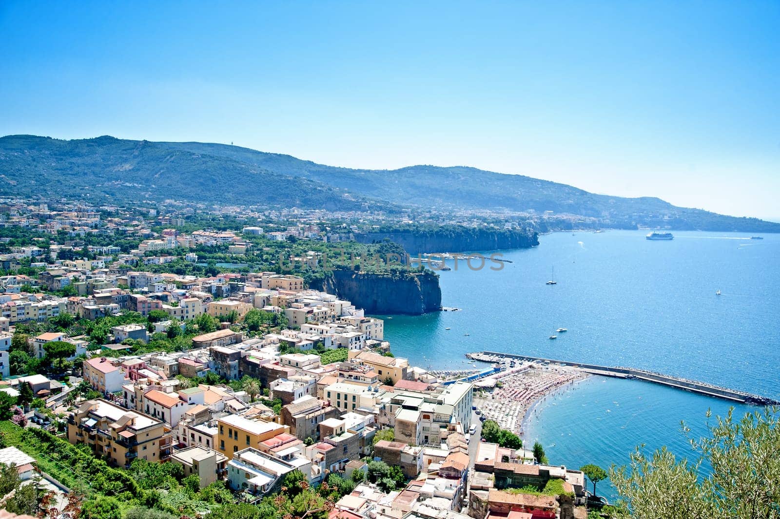 City on the coastline of amalfi, italy