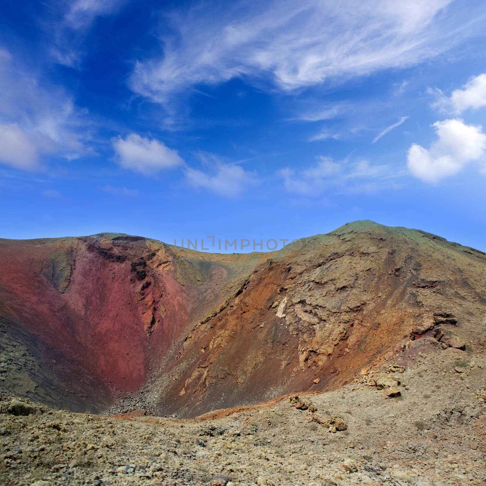 Lanzarote Timanfaya volcano crater in Canary islands