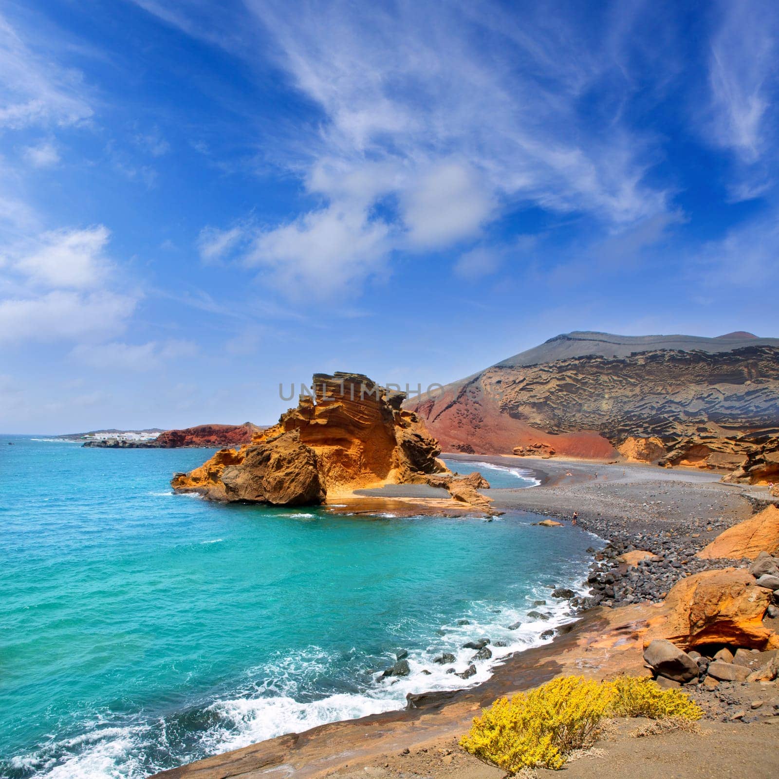 Lanzarote El Golfo Atlantic ocean near Lago de los Clicos in Canary Islands