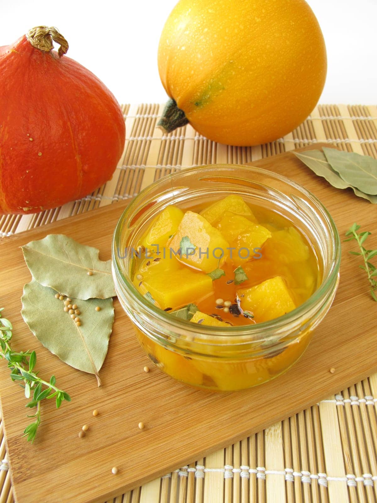 Sweet and sour pickled pumpkin vegetables