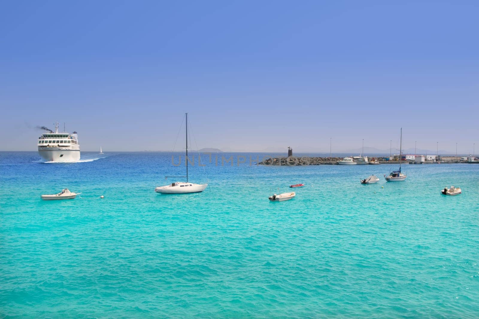 Lanzarote Playa Blanca beach in Atlantic Canary Islands