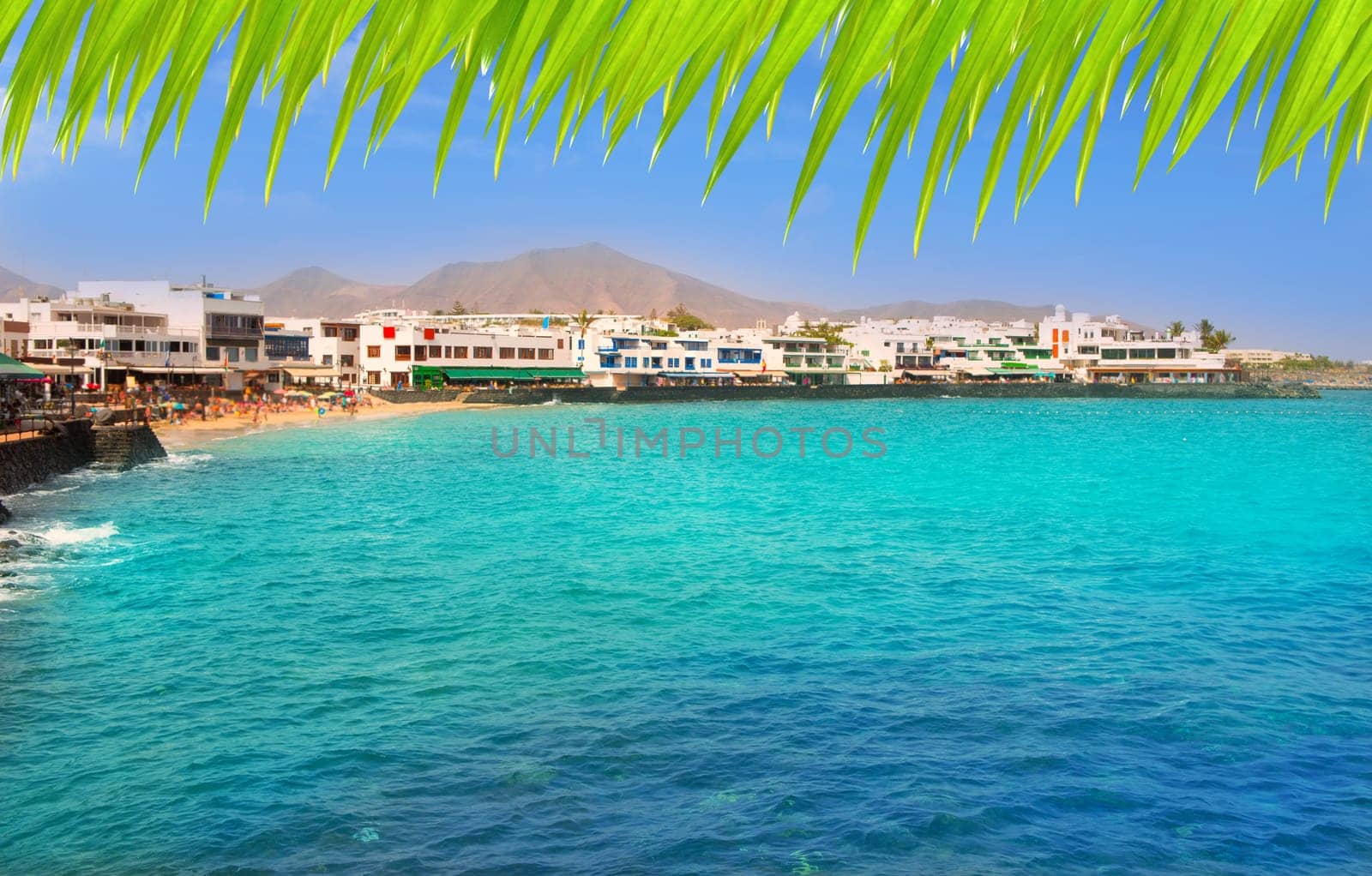 Lanzarote Playa Blanca beach in Atlantic Canary Islands