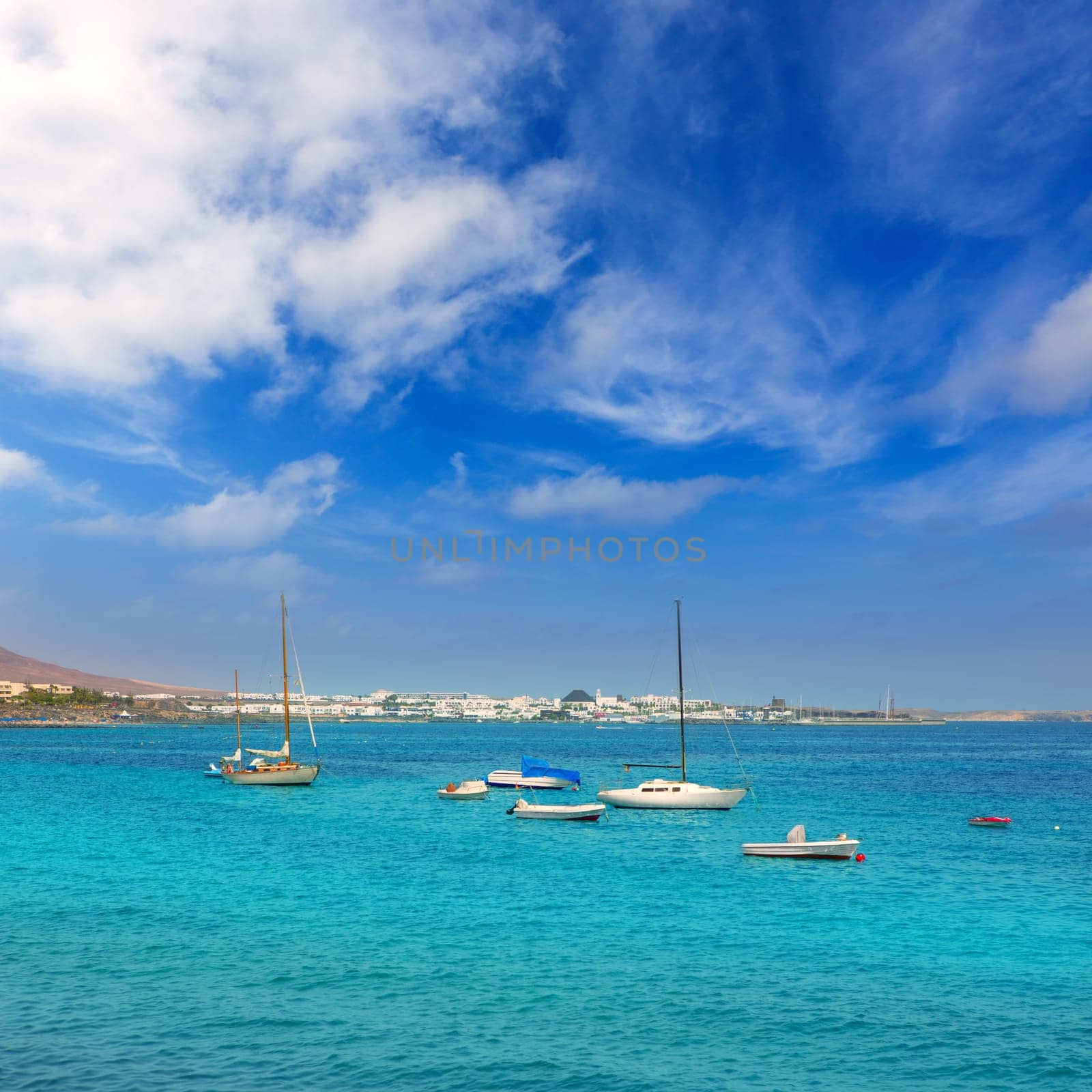 Lanzarote Playa Blanca beach in Atlantic Canary Islands