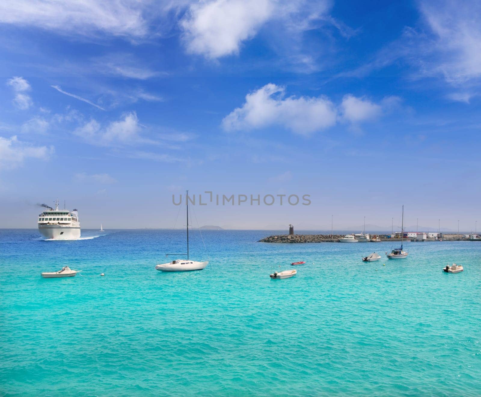 Lanzarote Playa Blanca beach in Atlantic Canary Islands