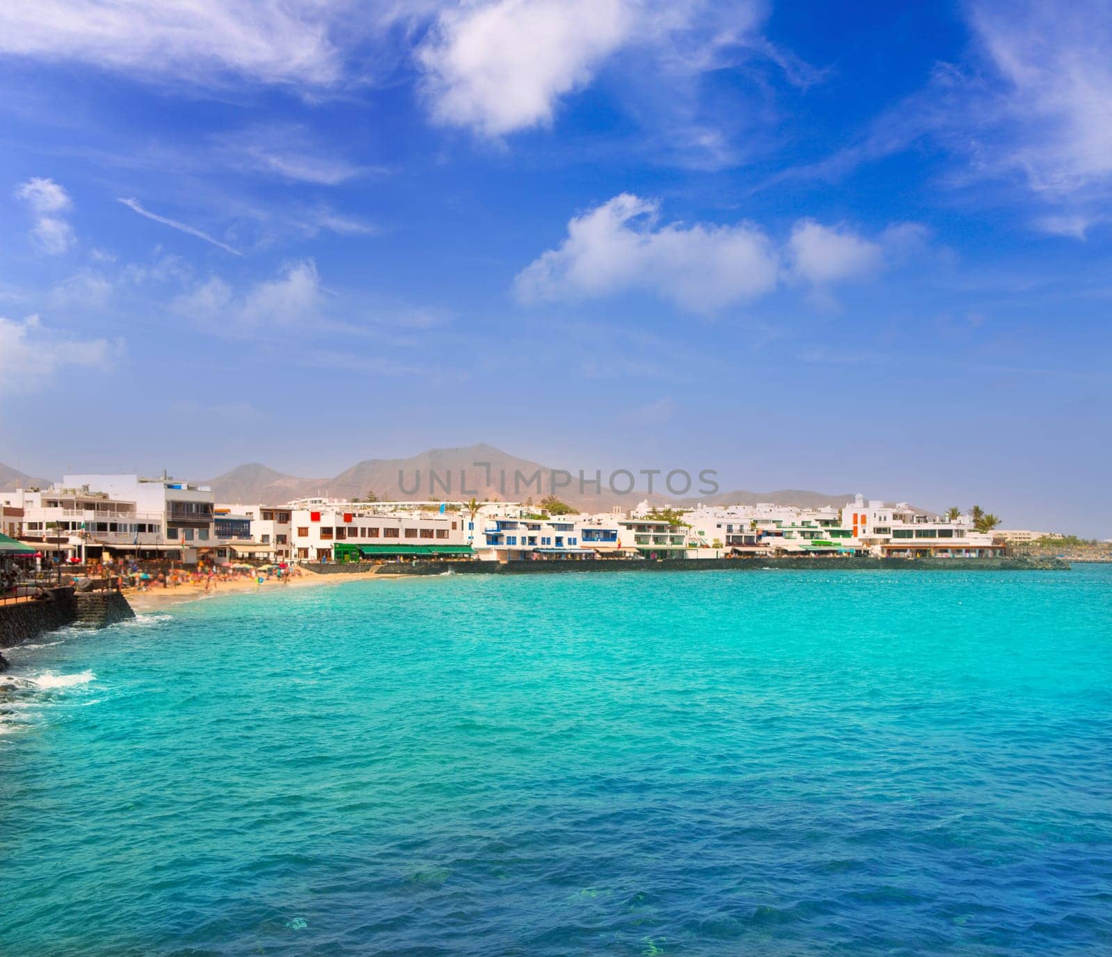 Lanzarote Playa Blanca beach in Atlantic Canary Islands