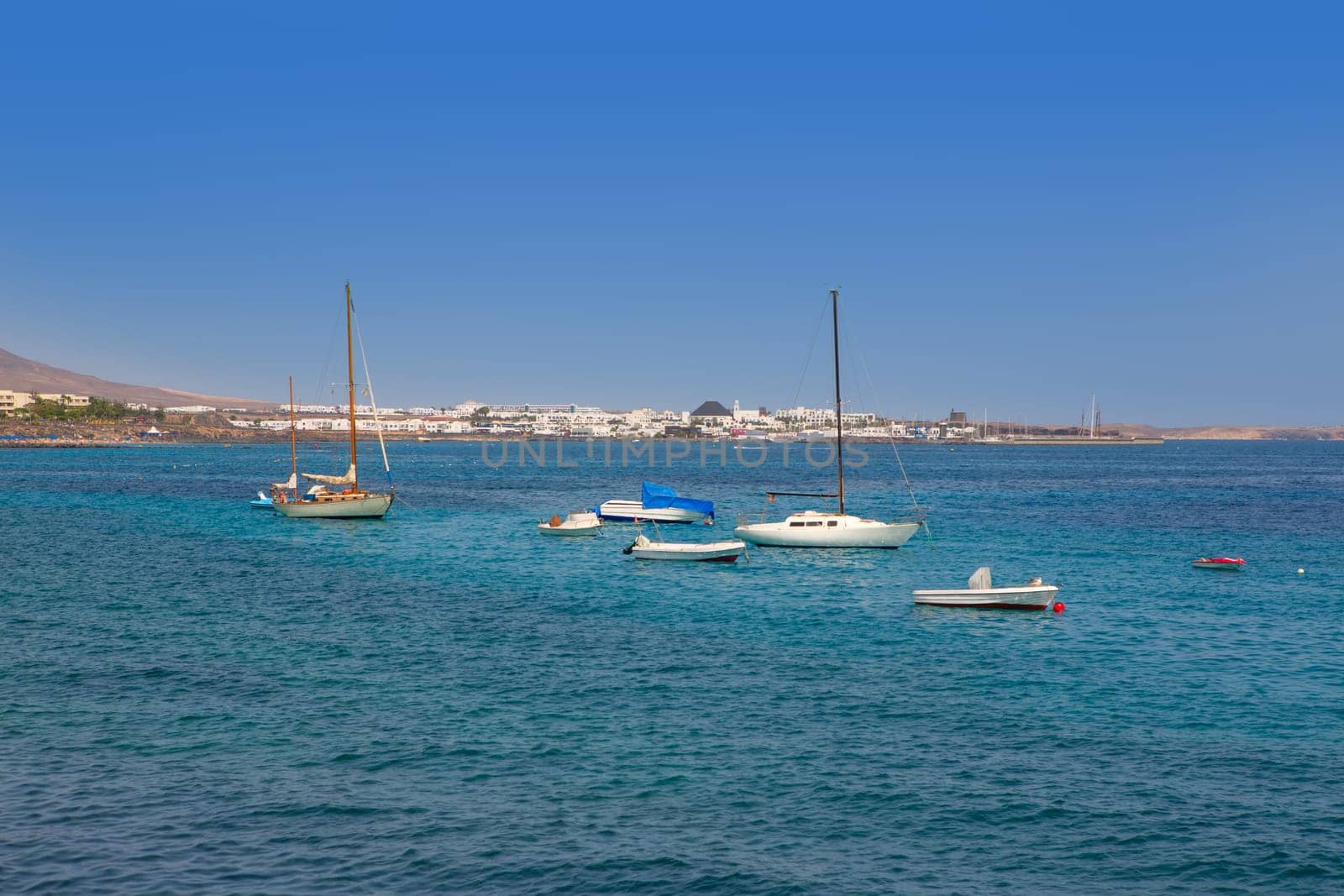 Lanzarote Playa Blanca beach in Atlantic Canary Islands