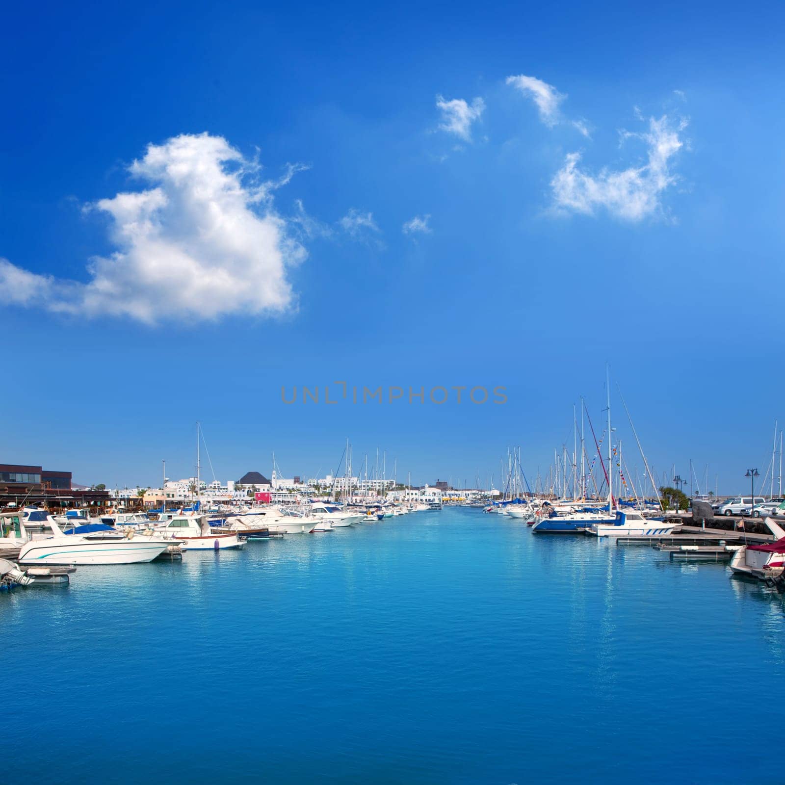 Lanzarote Marina Rubicon port at Playa Blanca in Canary Islands
