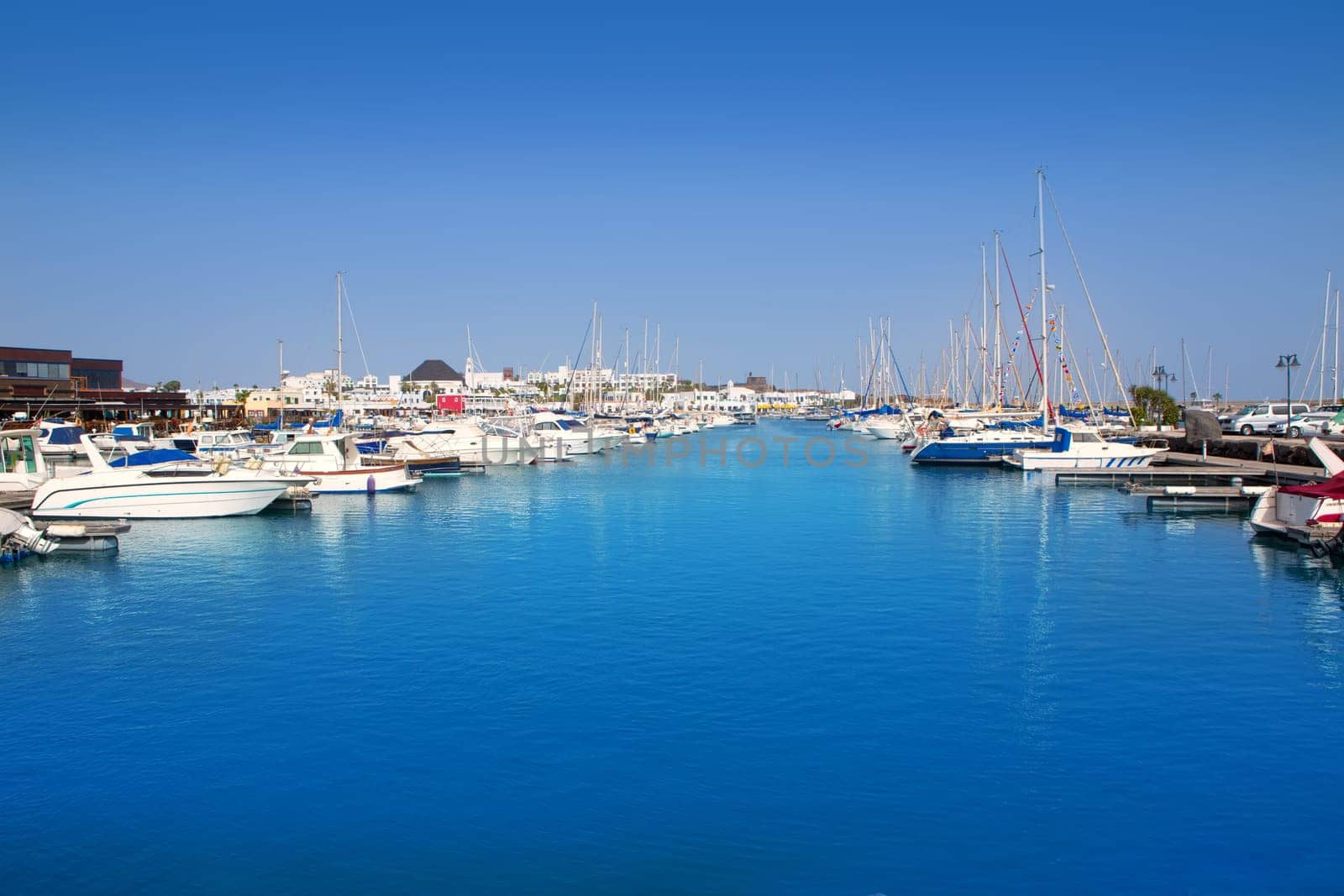 Lanzarote Marina Rubicon port at Playa Blanca in Canary Islands