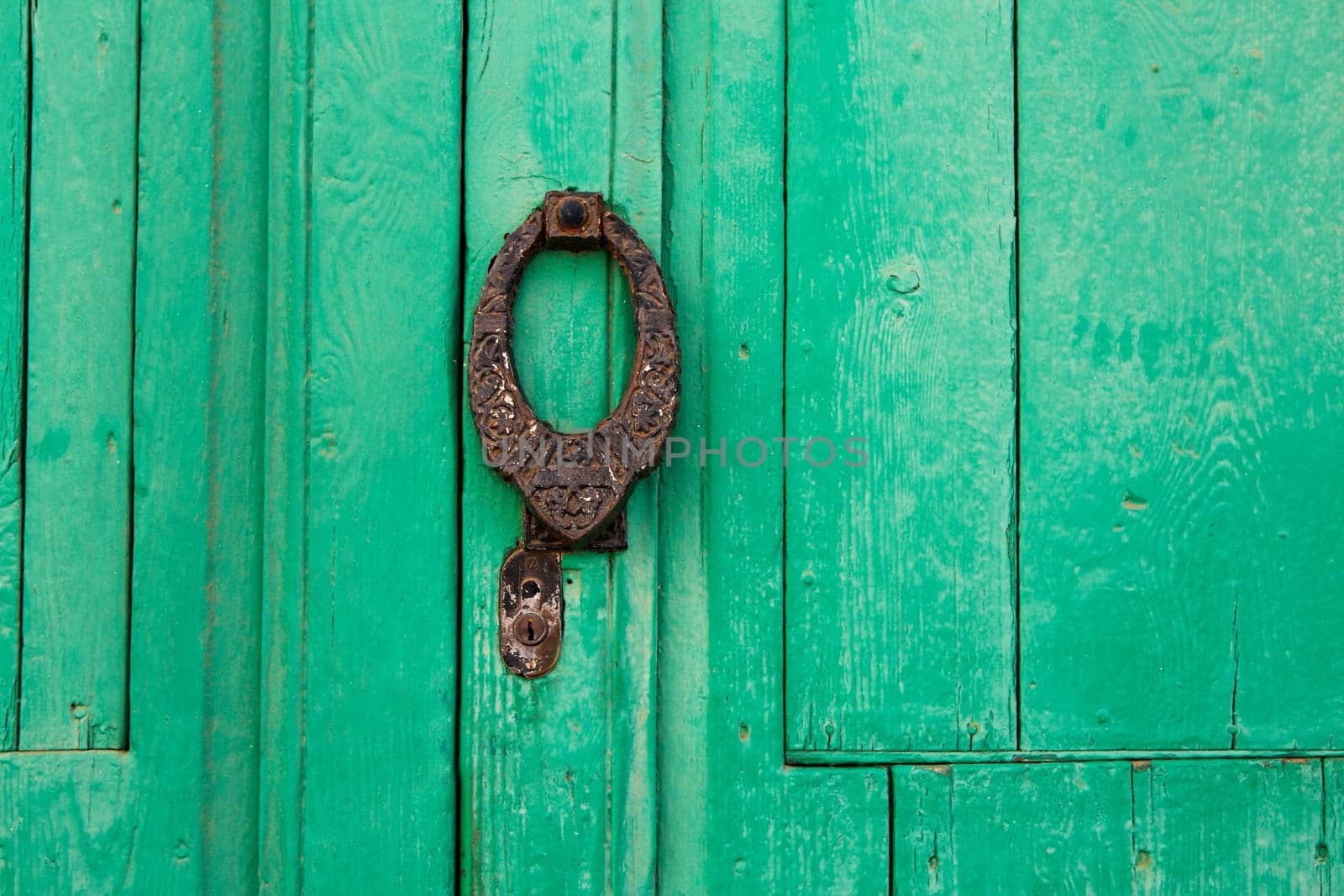 Lanzarote Teguise green door detail in Canary Islands