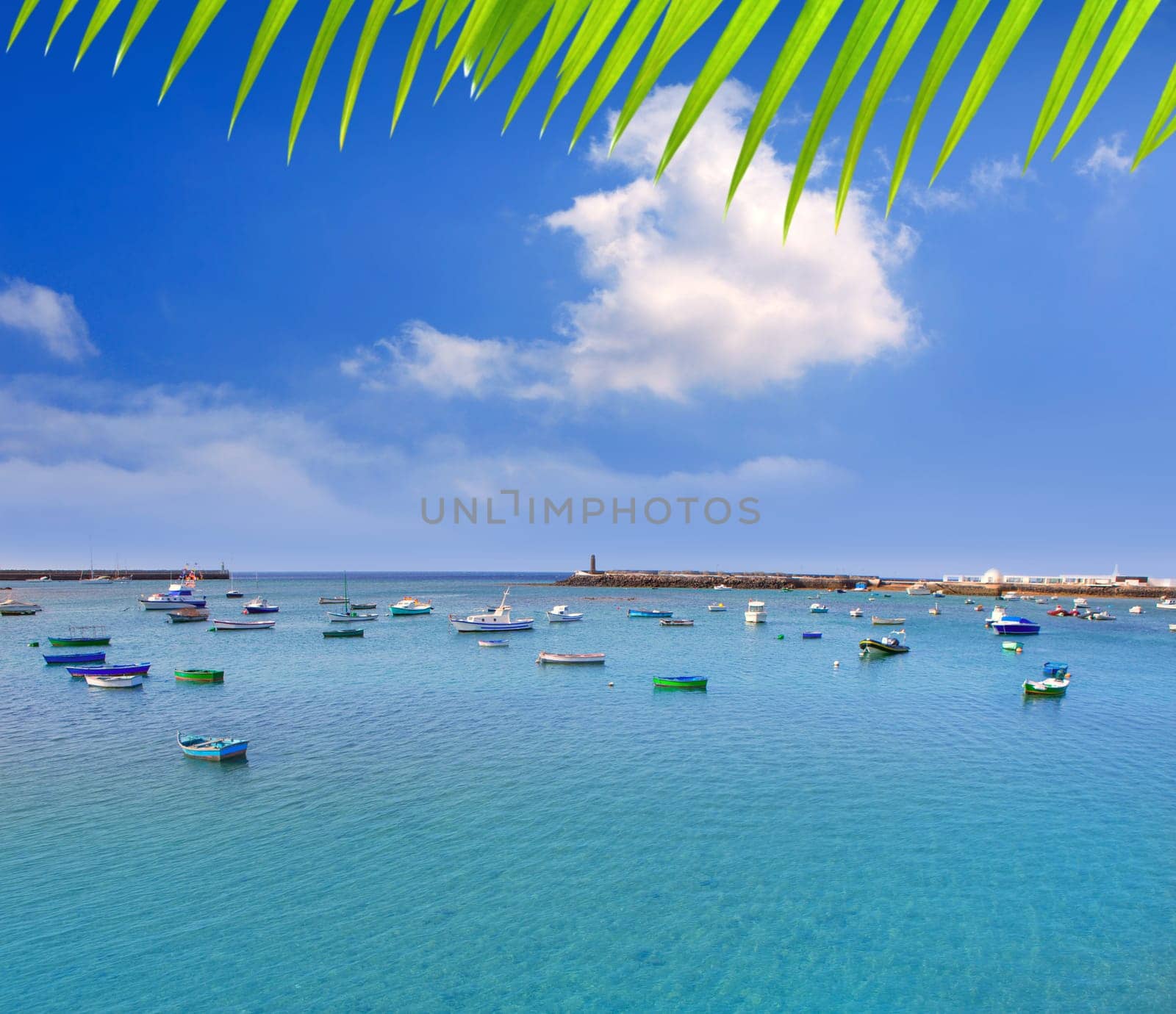 Arrecife Lanzarote boats harbor in Canary Islands