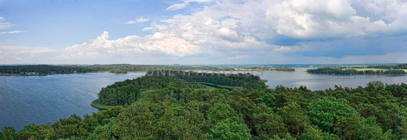 Panorama of a lake sourrounded by forest