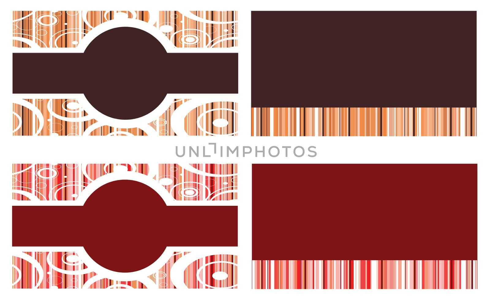 Vector Illustration of 4 business cards, invitations or templates. May be used for front and back.