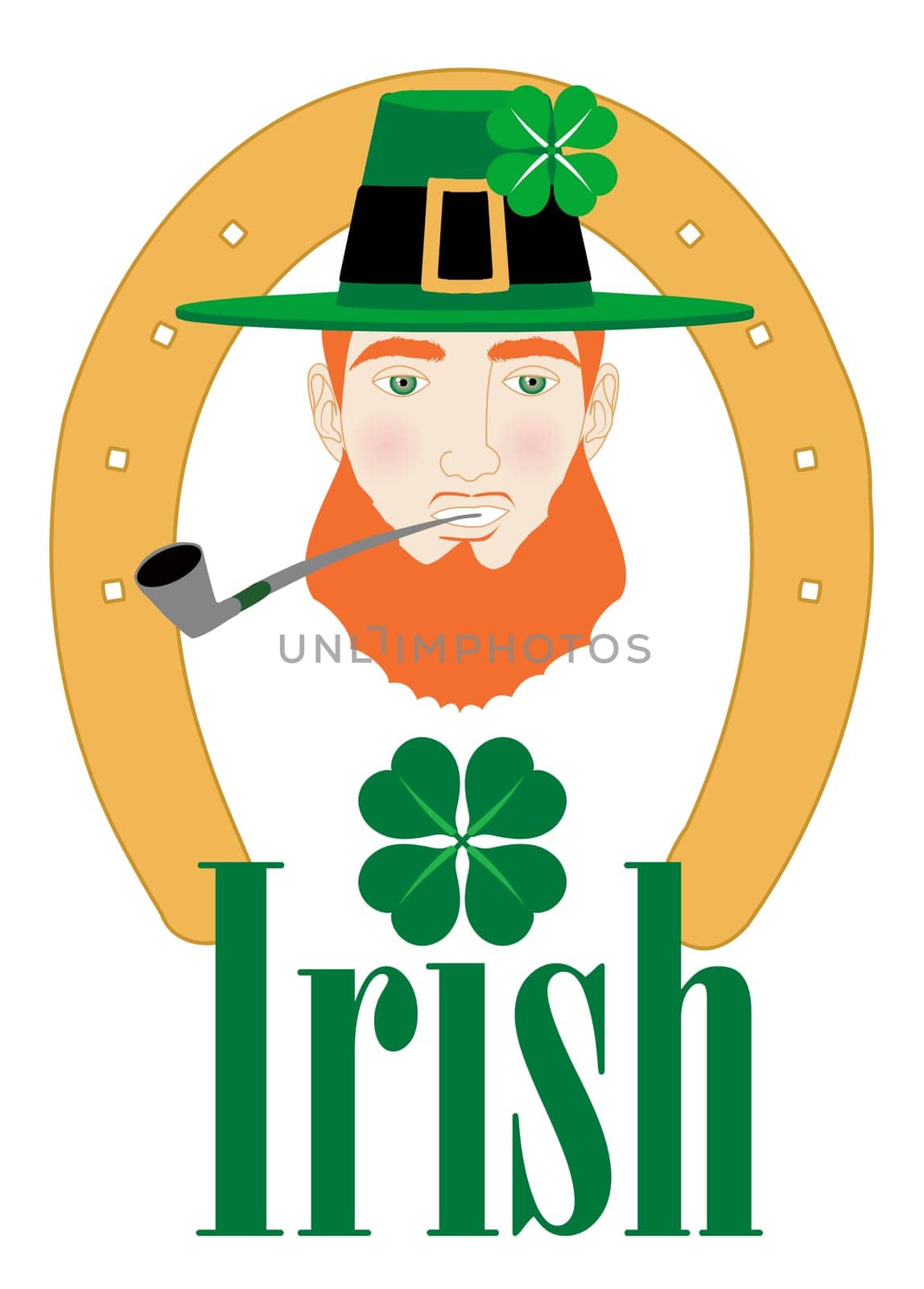 Vector Illustration for St. Patricks Irish Design with Leprechaun.