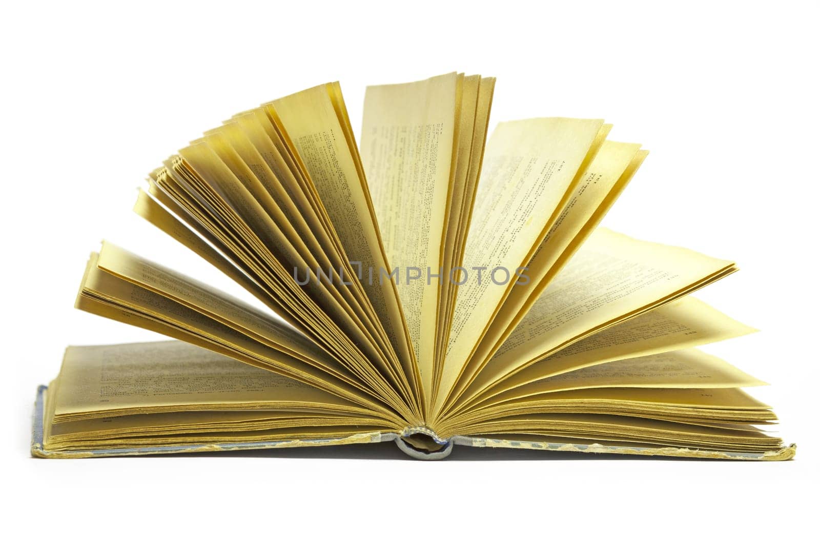 Open Old Antique Book isolated on white