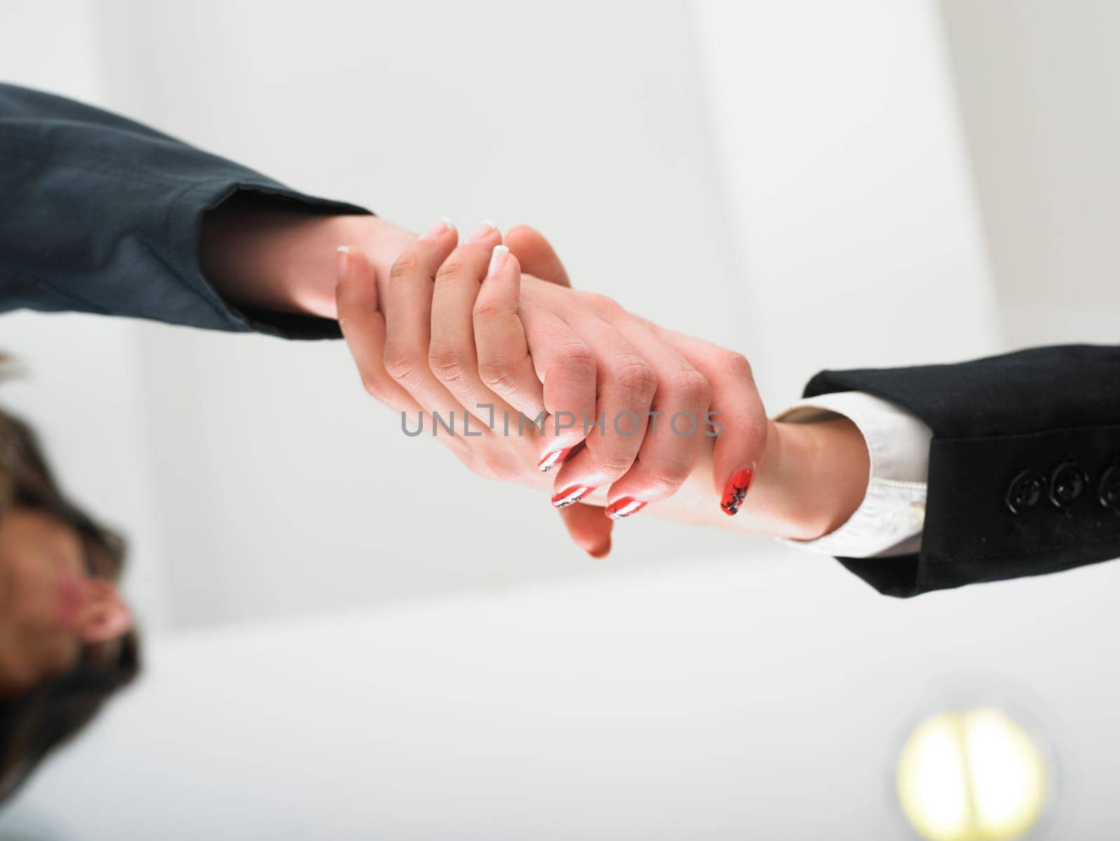 Office Handshake Handshaking low angle top
