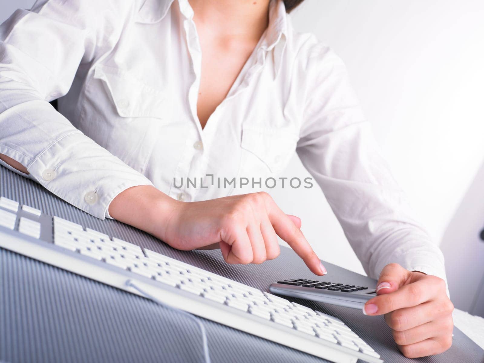 Woman in Business suit Analyzing data and plan