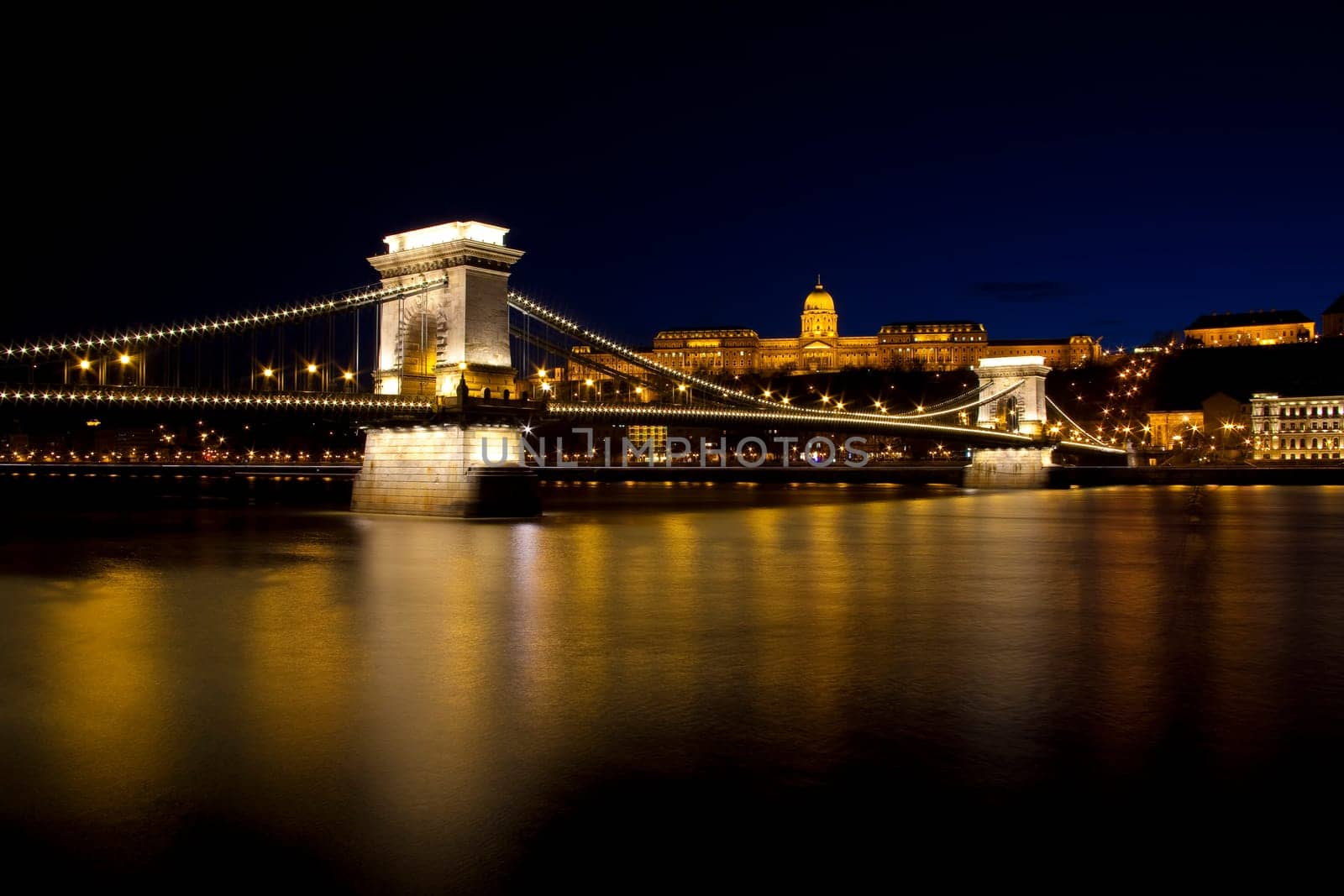 Budapest, night, Danube, river, Hungary