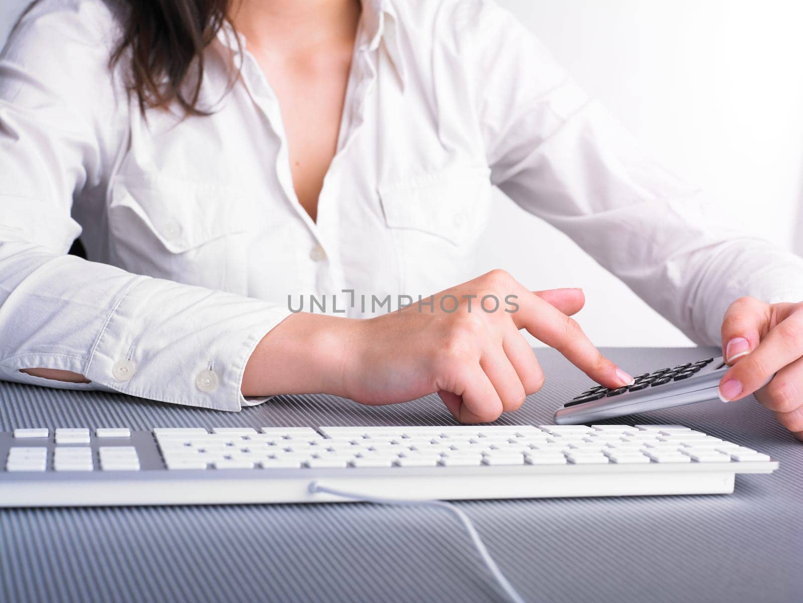 Woman in Business suit Analyzing data and plan