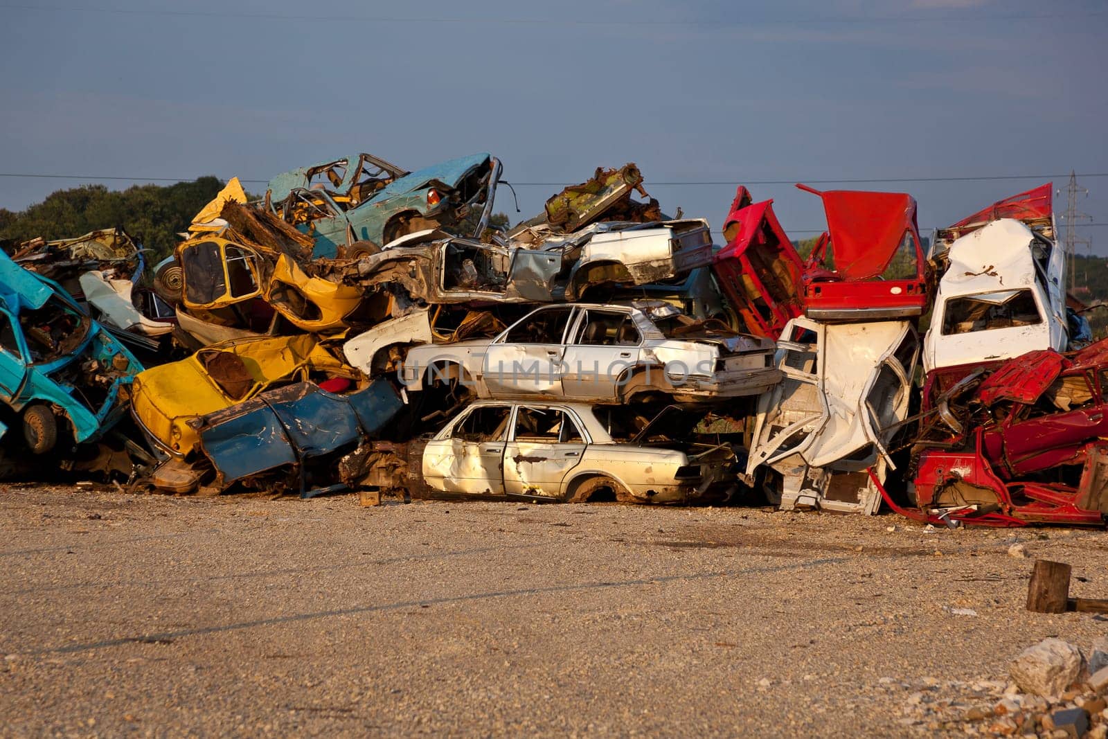 Old Junk Cars On Junkyard