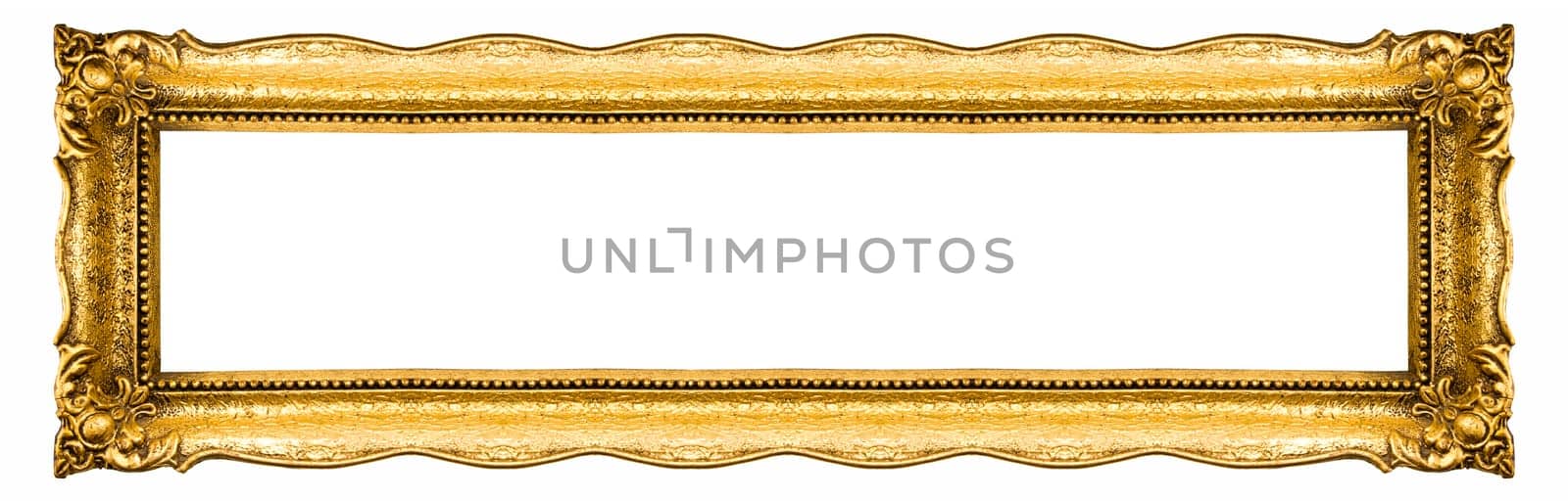 Old Picture Frame Isolated On White Background, Design Element