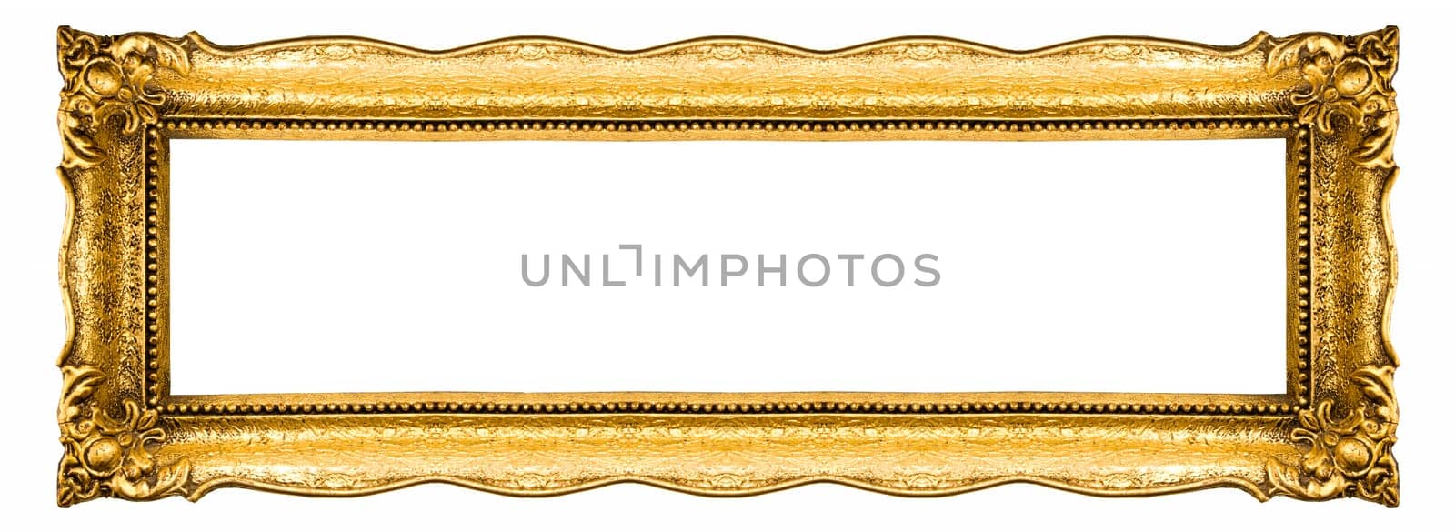 Old Picture Frame Isolated On White Background, Design Element