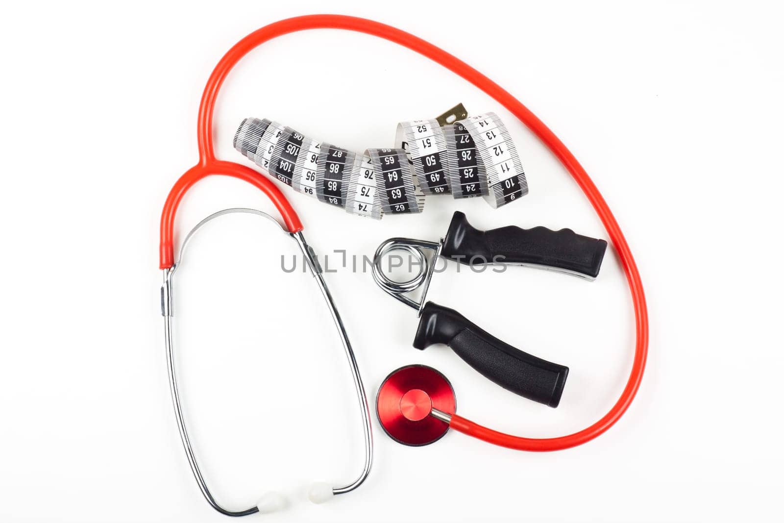 healthy lifestyle kit isolated on white background
