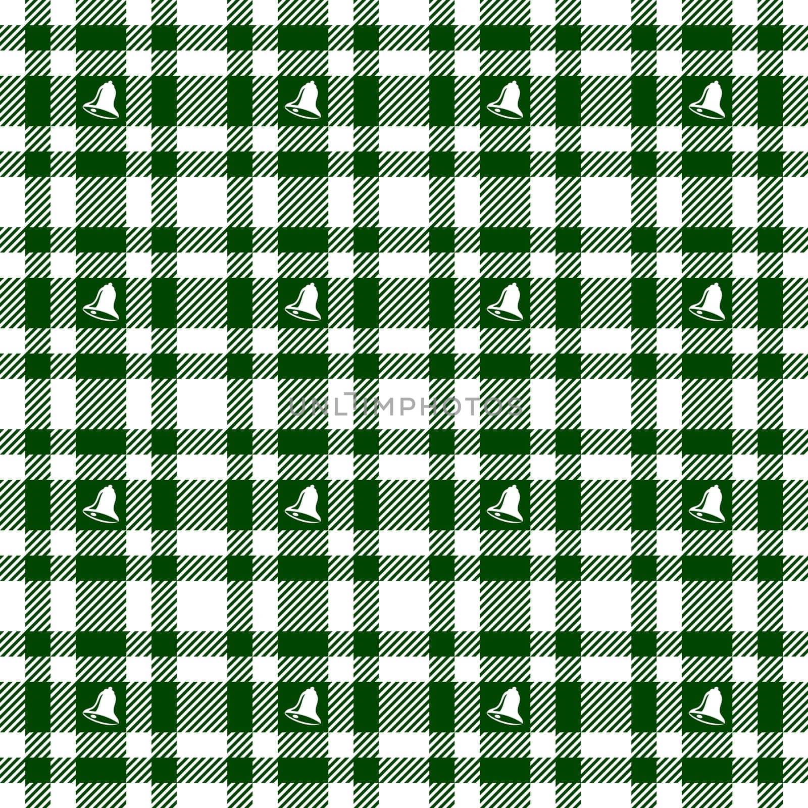 Christmas Bell on Plaid Tablecloths Pattern - Endless