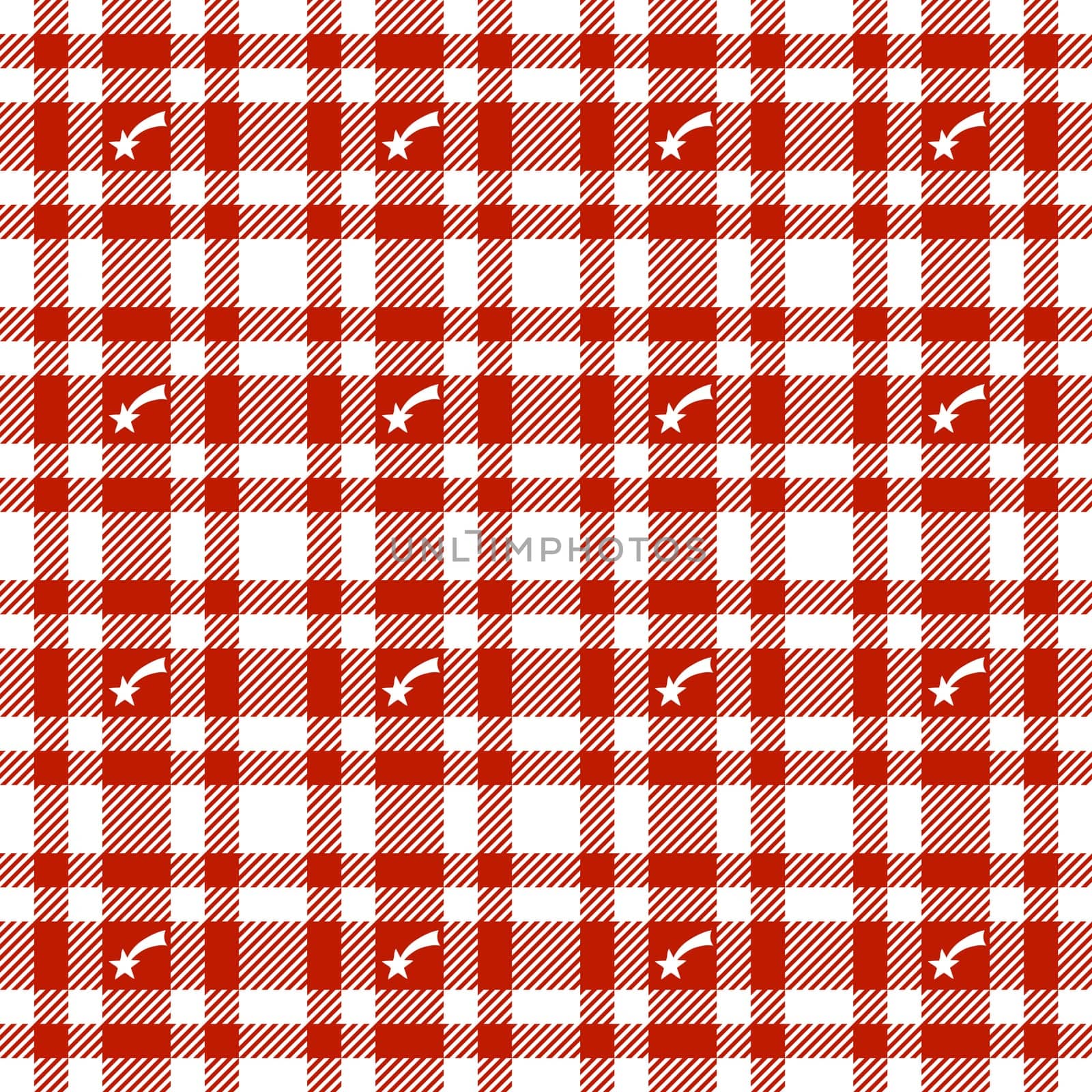 Shooting Star on Plaid Tablecloths Pattern - Endless
