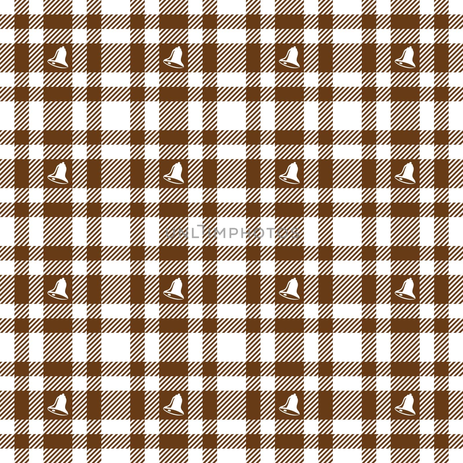 Christmas Bell on Plaid Tablecloths Pattern - Endless