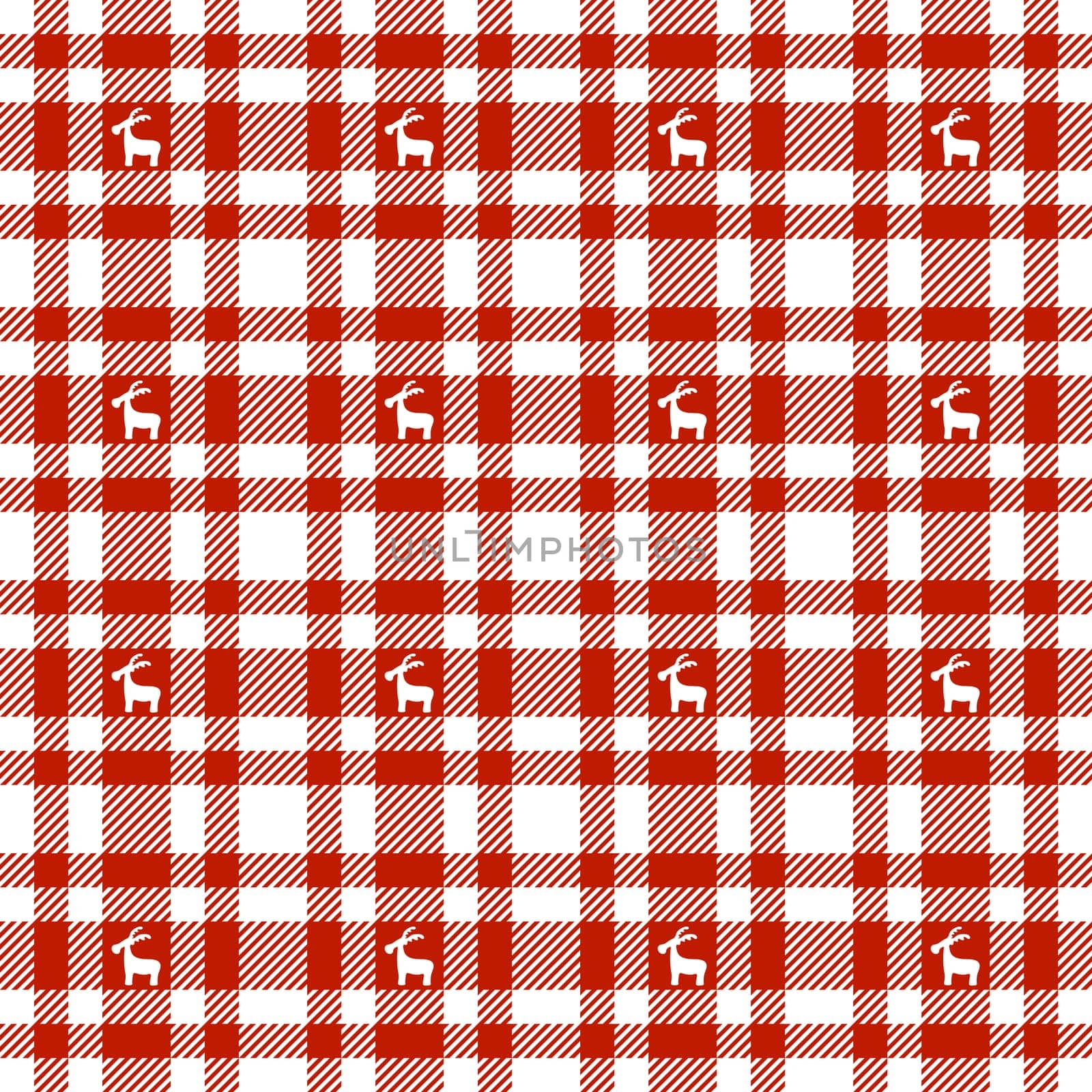 Reindeer on Plaid Tablecloths Pattern - Endless