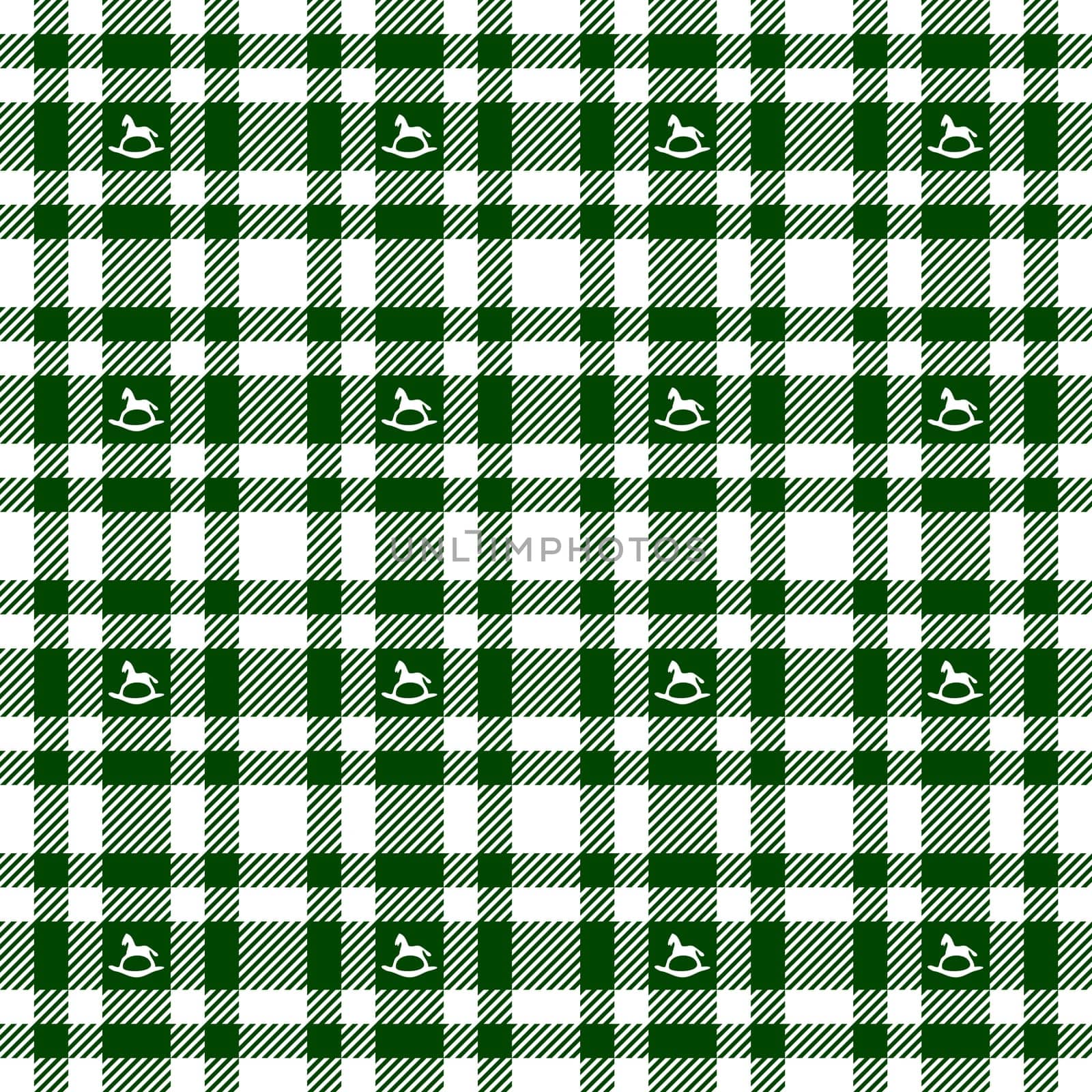 Crib Horse on Plaid Tablecloths Pattern - Endless