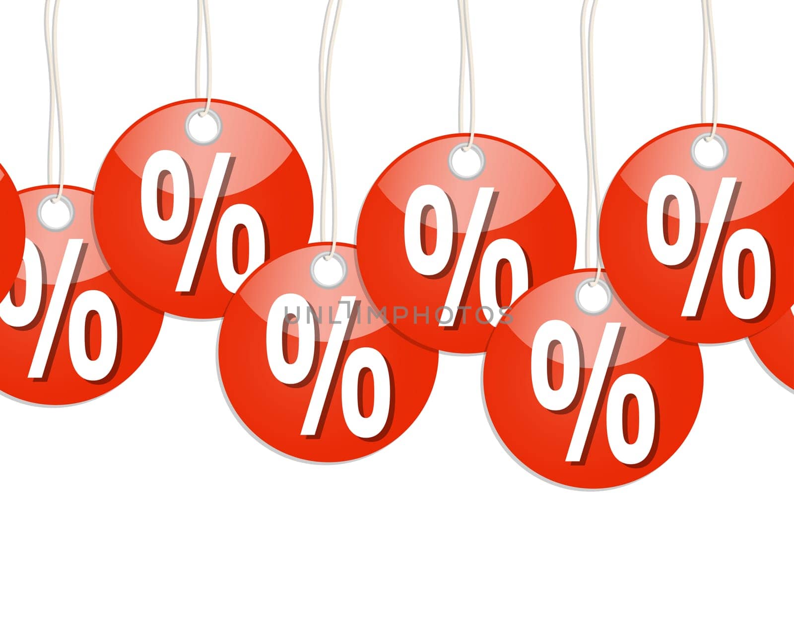 Red Round Pendant with % Sign - Endless