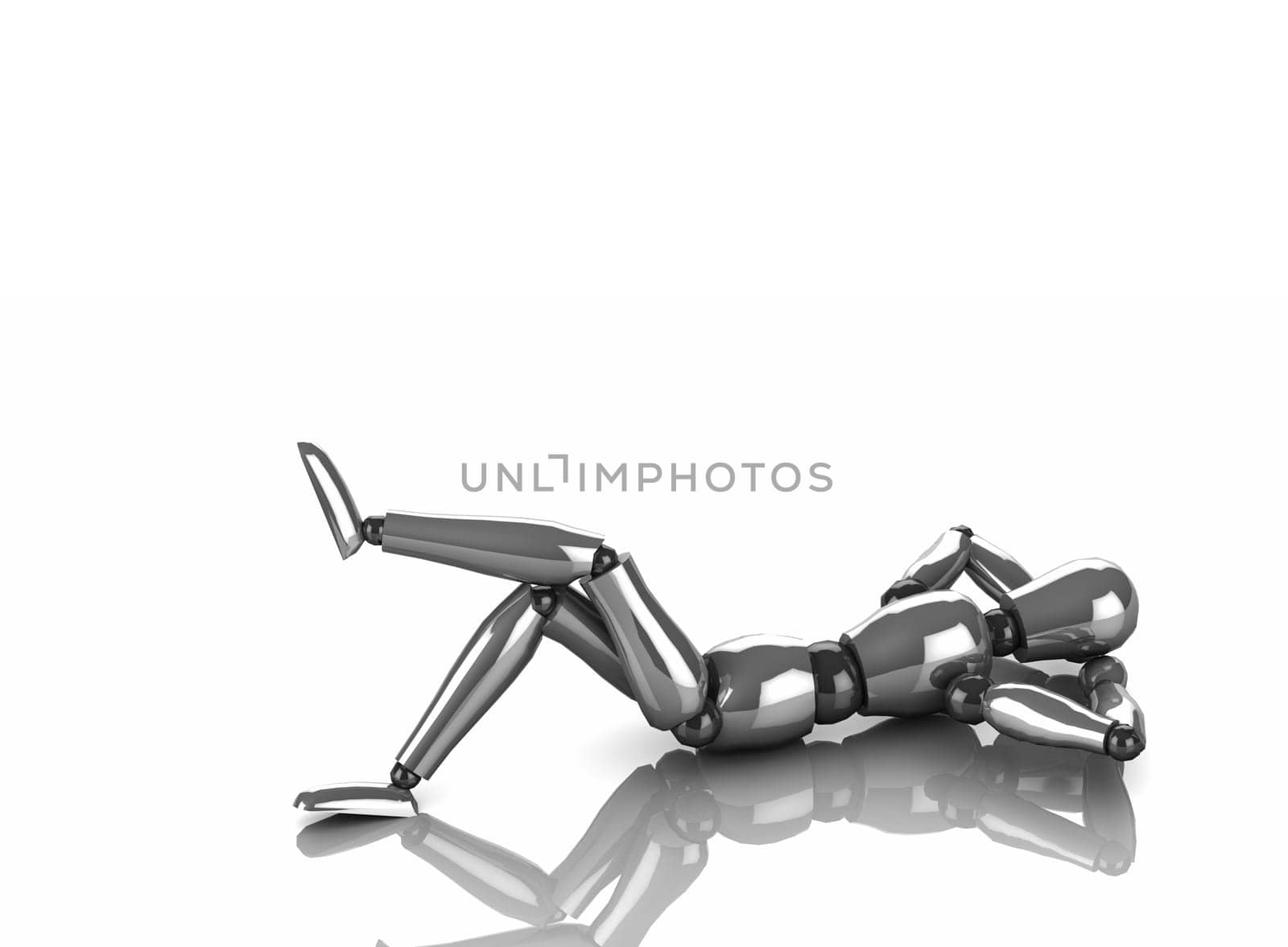 Articulated Doll Silver - Lying 5