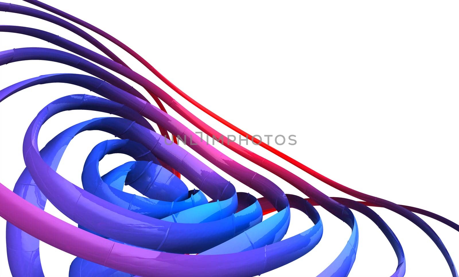 3D Background - Flying Spiral Blue Red