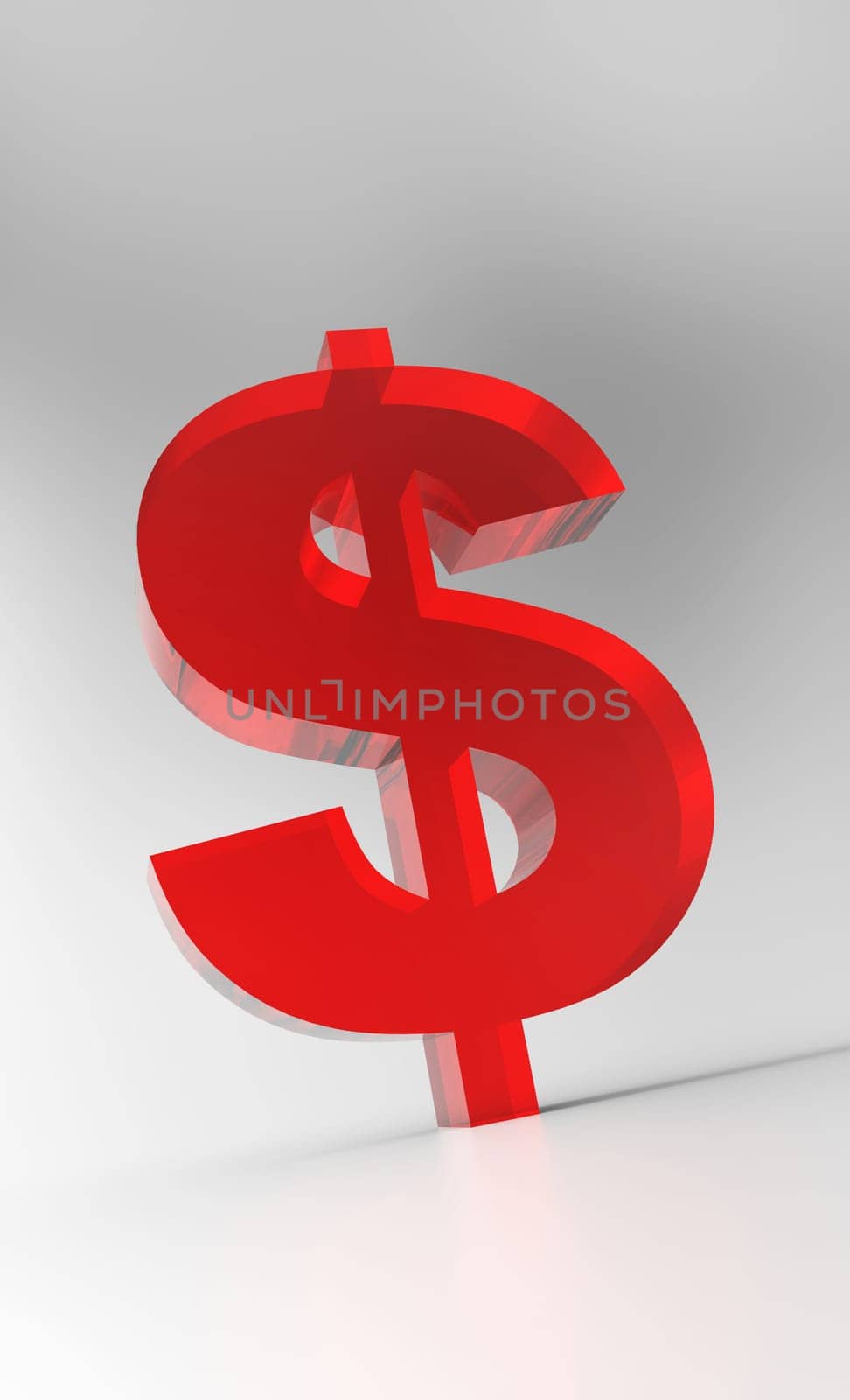 Big Dollar Symbol - Red Glass